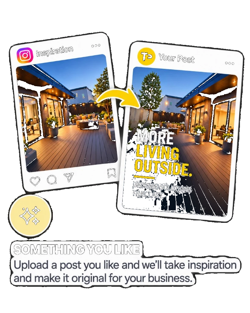 Turn inspiration post into an original branded roofing graphic