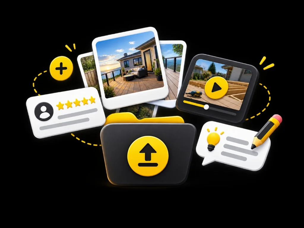 Upload photos, videos, reviews or ideas into TradiesPost