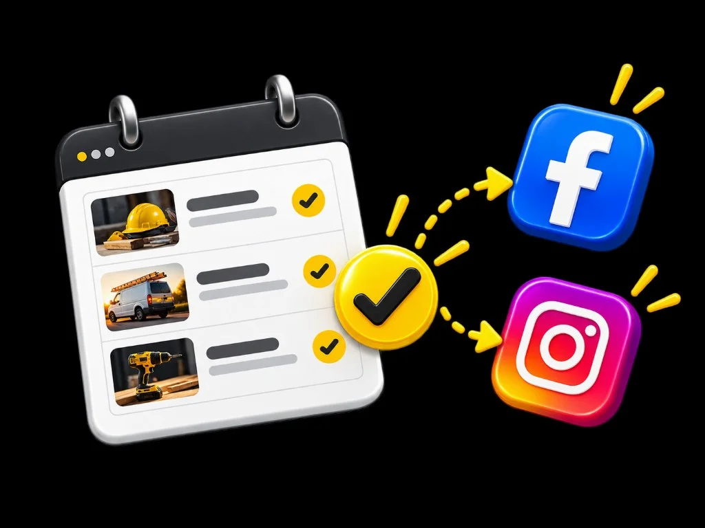 Calendar with scheduled posts and social connections